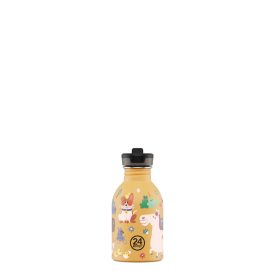   24BOTTLES Kids Urban 250ml rozsdamentes acél kulacs szívószálas kupakkal - Farm Friends